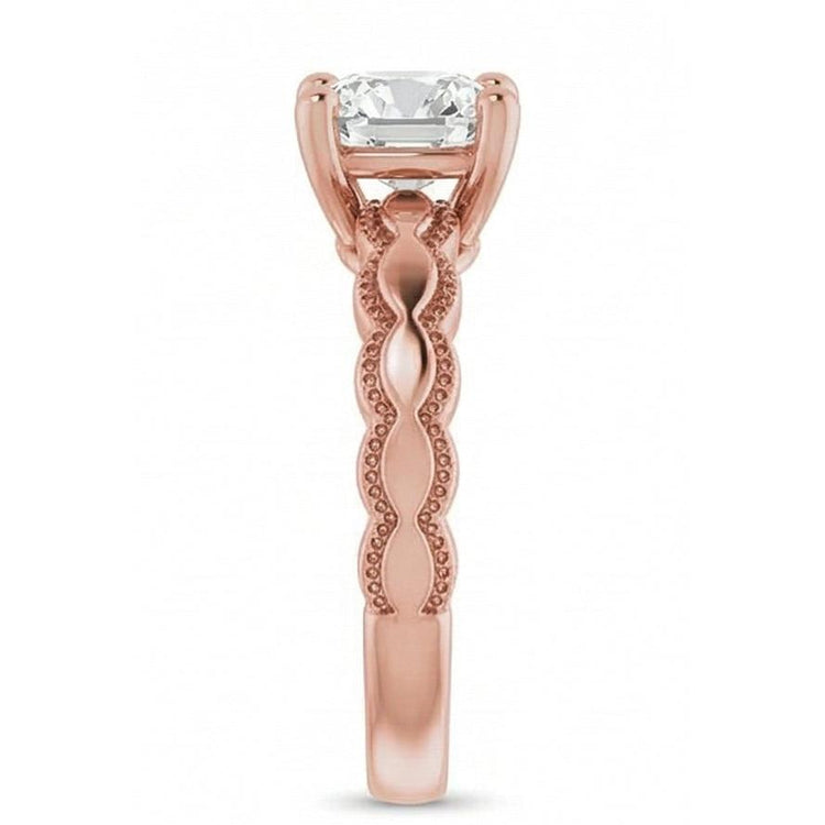Bague De Fiançailles Solitaire Taille Ancienne Coussin Véritable Diamant 2.50 Carats