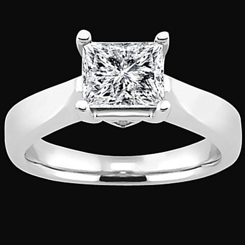 Bague De Fiançailles Solitaire Véritable Diamant Taille Princesse 2.50 Carats