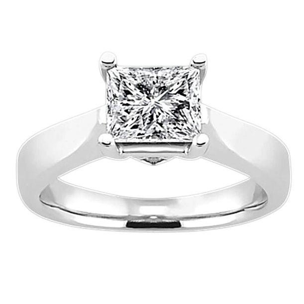 Bague De Fiançailles Solitaire Véritable Diamant Taille Princesse 2.50 Carats