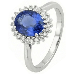Bague De Fiançailles Style Fleur Saphir 8 Carats