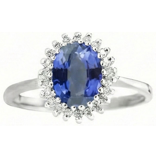 Bague De Fiançailles Style Fleur Saphir 8 Carats