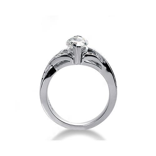 Bague De Fiançailles Taille Marquise Naturel Diamants 2.61 Carats Or Blanc