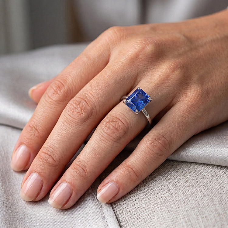 Bague De Fiançailles Taille Radieuse Saphir 3 Carats