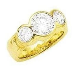 Bague De Fiançailles Trois Pierres Réel Diamant 1.70 Ct Nouveau