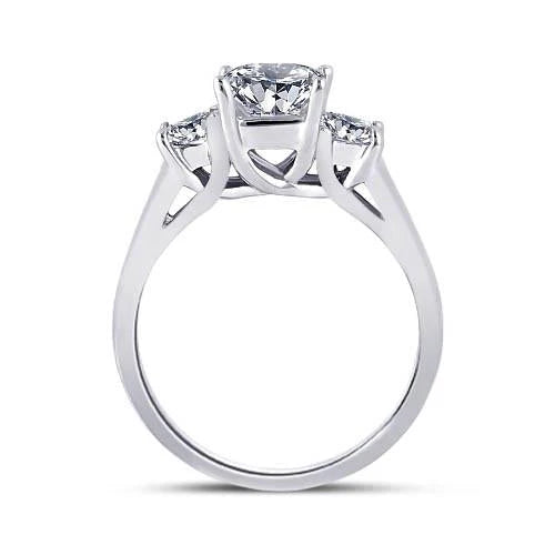 Bague De Fiançailles Trois Pierres Réel Diamants 2.31 Carat Bijoux En Diamant Or