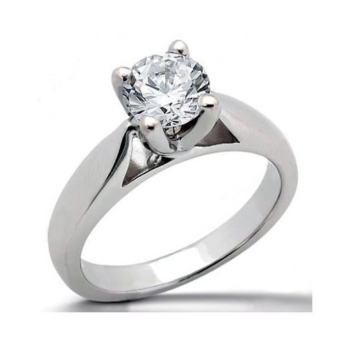 Bague De Fiançailles Véritable Diamant 1 Carat Or Blanc 14K Nouveau