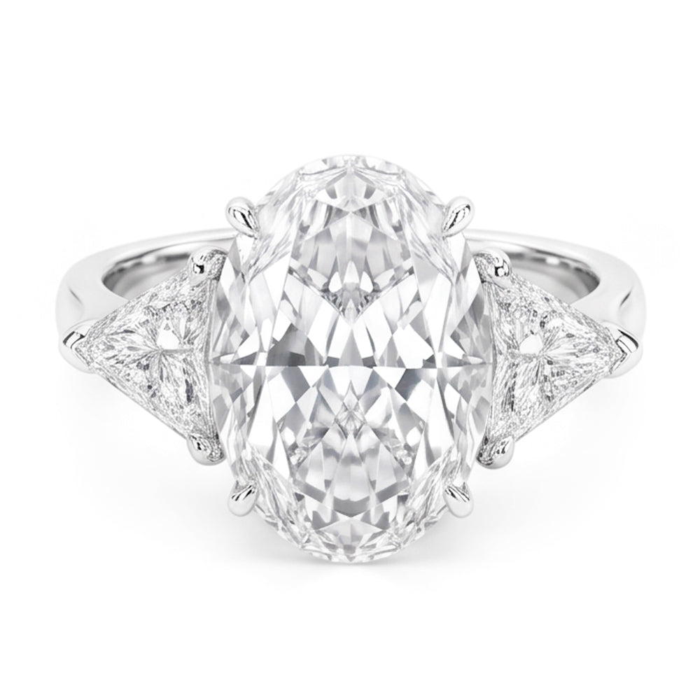Bague De Fiançailles Véritable Diamant 3 Pierres 8 Carats