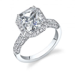 Bague De Fiançailles Véritable Diamant Princesse Halo 3.33 Carats