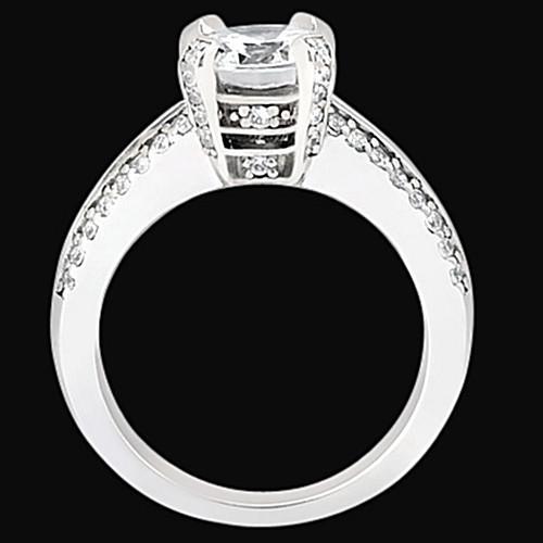 Bague De Fiançailles Véritable Diamant Rond 1.45 Carat Serti De Panier Bijoux WG