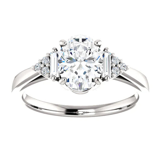 Bague De Fiançailles Véritable Diamant Serti Cathédrale 2.20 Carats Femme Bijoux