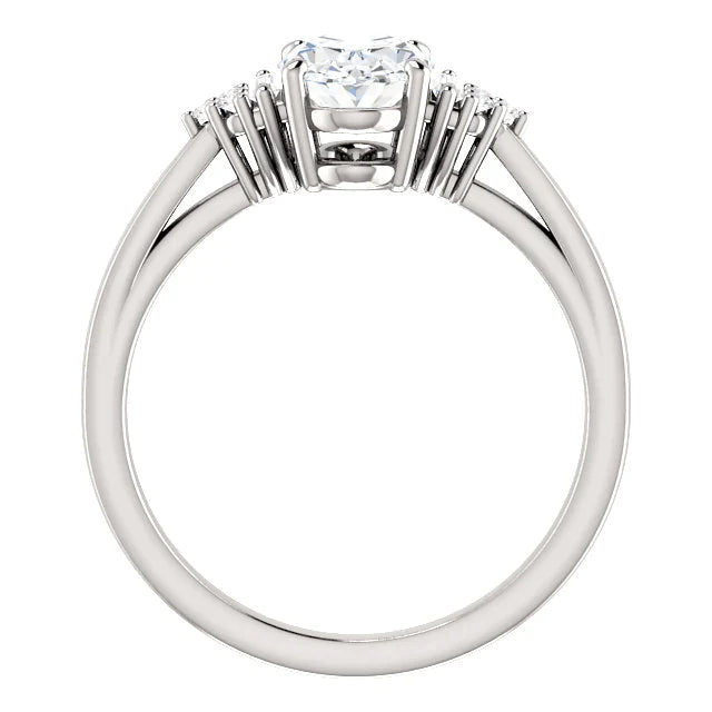 Bague De Fiançailles Véritable Diamant Serti Cathédrale 2.20 Carats Femme Bijoux