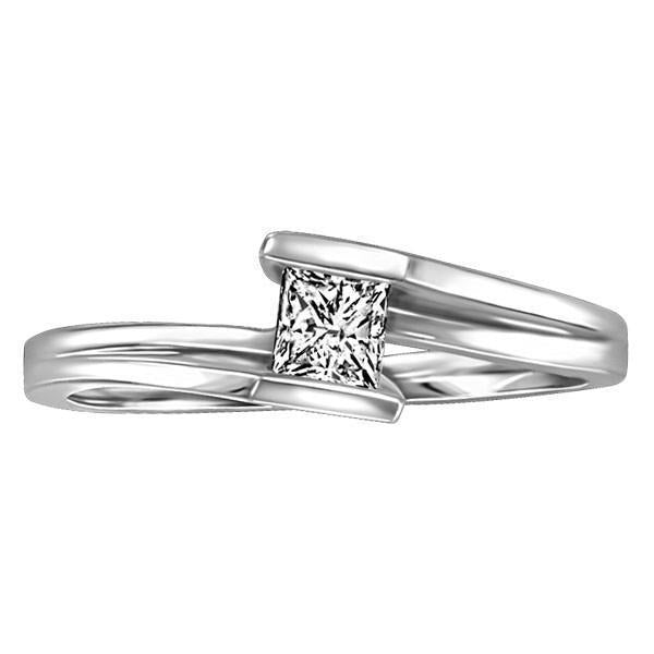 Bague De Fiançailles Véritable Diamant Taille Princesse Solitaire Pour Femme 1 Carat