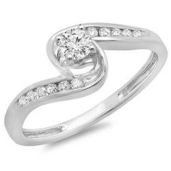 Bague De Fiançailles Véritable Diamants Coupe Ronde 1.60 Ct Tige Fendue