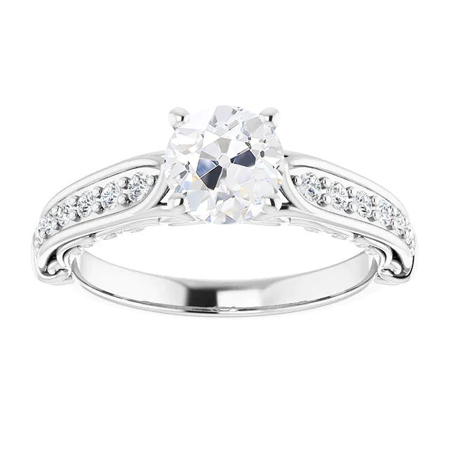 Bague De Fiançailles Vieux Mineur Réel Diamond 4 Prong Set Bijoux 3.25 Carats