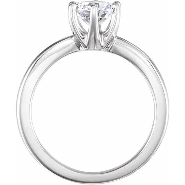 Bague De Mariage A Six Griffes Sertie De Véritable Diamants Ronds Solitaires De 1.60 Ct En Or Blanc