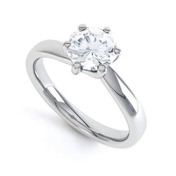 Bague De Mariage A Six Griffes Sertie De Véritable Diamants Ronds Solitaires De 1.60 Ct En Or Blanc