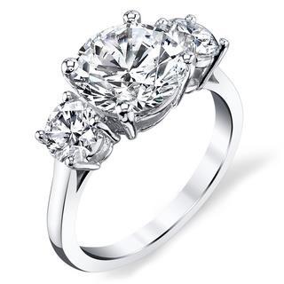 Bague De Mariage A Trois Pierres En Naturel Diamant De 1.60 Ct En Or Blanc 14 Carats