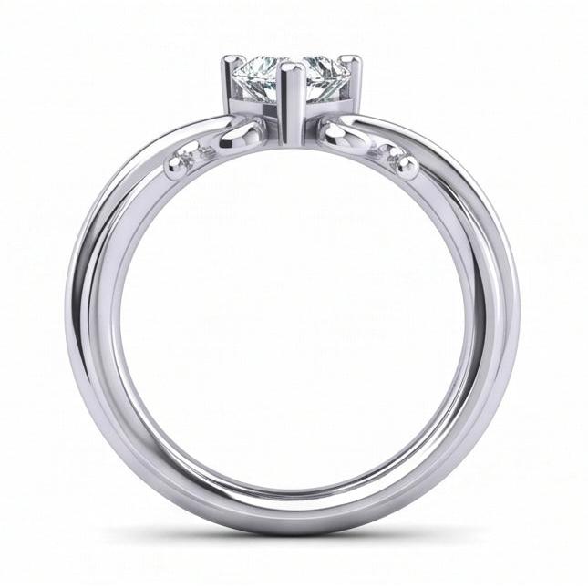 Bague De Mariage Avec Réel Diamant Naturels Extraits des Mines ( et non cultivés en laboratoire ) Solitaire En Forme De Cœur De 1.50 Ct En Or Blanc 14K