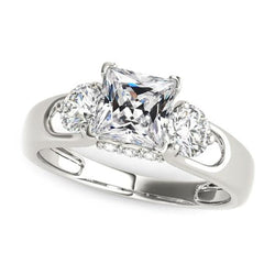 Bague De Mariage Avec Réel Diamants Taille Carrée Ancienne Européenne En Or 14 Carats De 5.50 Carats
