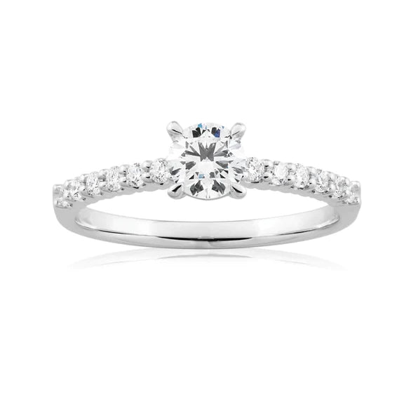 Bague De Mariage Avec Réel Diamants Taillés Ronds Accentués De 2.25 Ct