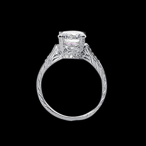 Bague De Mariage De Style Vintage Avec Naturel Diamants 2.26 Carats En Or Blanc