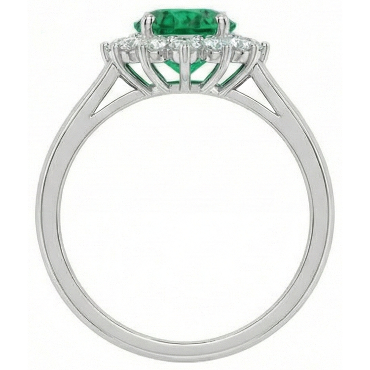 Bague De Mariage Emeraude Vert et Diamants Naturels Extraits des Mines ( et non cultivés en laboratoire ) 3.50 Carats Bijoux En Or