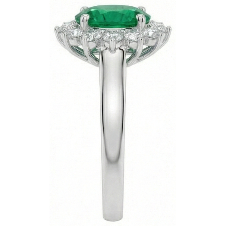 Bague De Mariage Emeraude Vert et Diamants Naturels Extraits des Mines ( et non cultivés en laboratoire ) 3.50 Carats Bijoux En Or