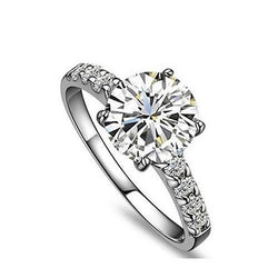 Bague De Mariage En Naturel Diamant 2.45 Carats Bijoux En Or Blanc 14K