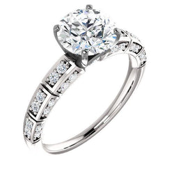 Bague De Mariage En Naturel Diamant Brillant Rond De 1.81 Ct En Or Blanc 14K