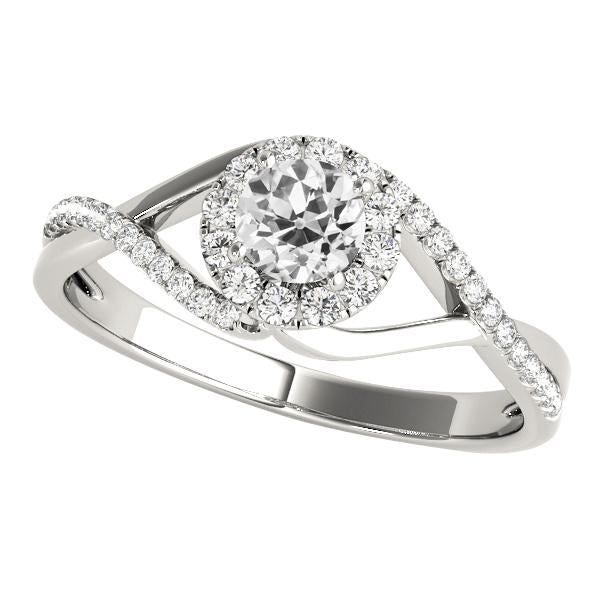 Bague De Mariage Halo 3 Carats Ronde Vieux Mineur Véritable Diamond Infinity Style