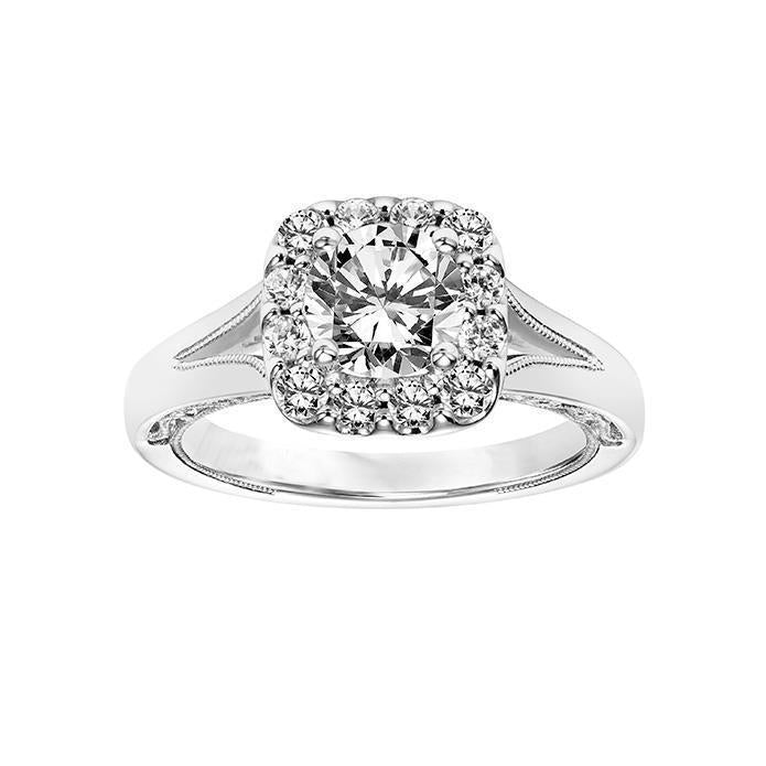 Bague De Mariage Halo De Véritable Diamants 2.70 Ct En Or Blanc