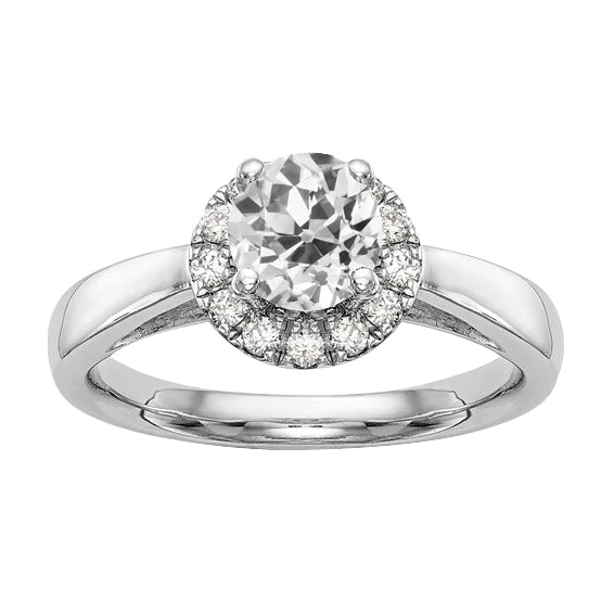Bague De Mariage Halo Ronde Ancienne Mine Cut Réel Diamond Jewelry 2.75 Carats