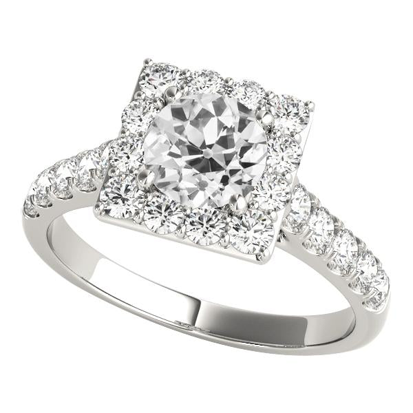 Bague De Mariage Halo Ronde Avec Réel Diamants Européens Anciens 5.50 Carats Sertie De Griffes