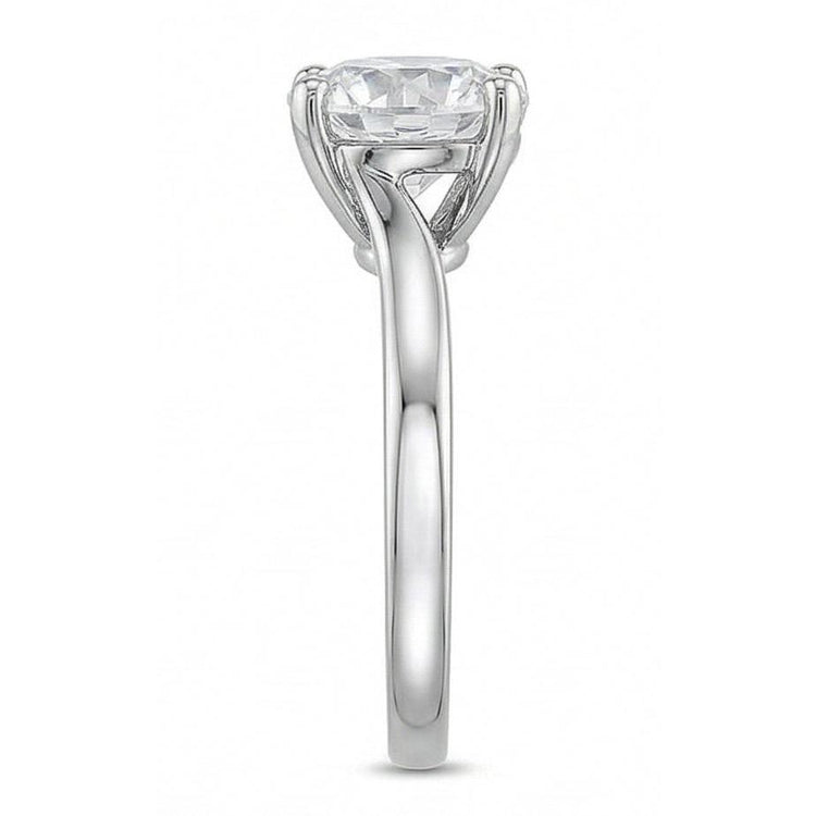 Bague De Mariage Naturel Diamant Solitaire Coupe Ronde 1 Carat Or Blanc