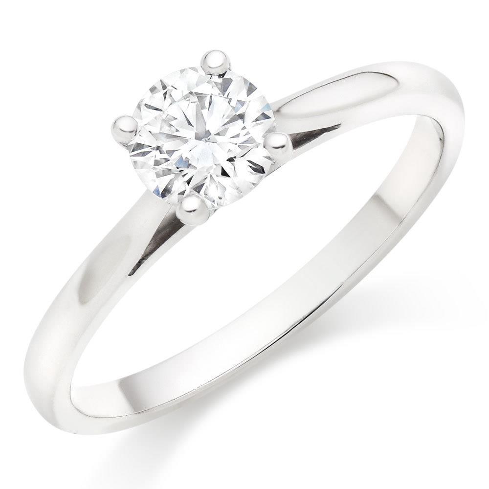 Bague De Mariage Naturel Diamant Solitaire Coupe Ronde 1.90 Ct En Or Blanc 14 Carats