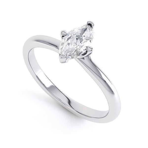 Bague De Mariage Naturel Diamant Solitaire Taille Marquise 1.50 Ct En Or Blanc