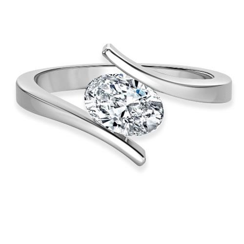 Bague De Mariage Naturel Diamant Solitaire Taille Ovale 2.25 Ct Sertie Clos