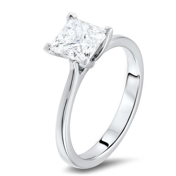 Bague De Mariage Naturel Diamant Solitaire Taille Princesse De 2.85 Carats Sertie De Griffes