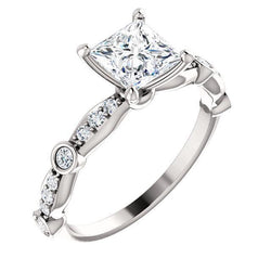 Bague De Mariage Princesse Et Réel Diamants Ronds Brillants De 1.75 Carat