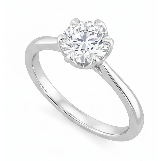 Bague De Mariage Réel Diamant Naturels Extraits des Mines ( et non cultivés en laboratoire ) Rond Etincelant Solitaire De 1.70 Ct En Or Blanc