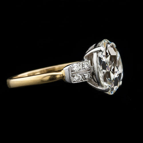 Bague De Mariage Réel Diamant Rond Taille Ancienne 5 Carats Bijoux En Or Pour Femme