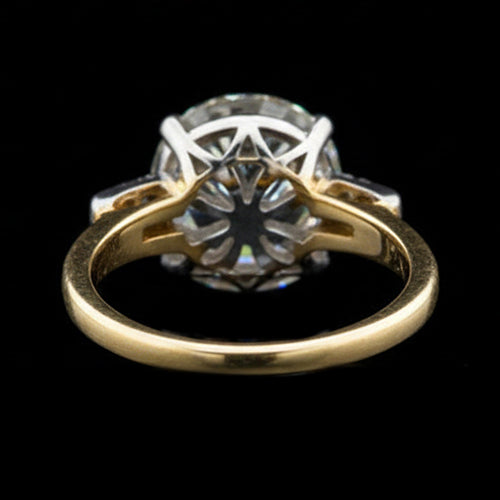 Bague De Mariage Réel Diamant Rond Taille Ancienne 5 Carats Bijoux En Or Pour Femme