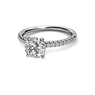 Bague De Mariage Réel Diamant Scintillant 2.95 Carats Sertie De Griffes