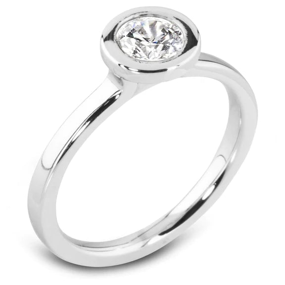 Bague De Mariage Réel Diamant Solitaire Coupe Ronde 1.50 Carats Or Blanc