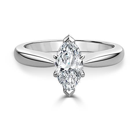 Bague De Mariage Réel Diamant Solitaire Taille Marquise 1.90 Ct En Or Blanc