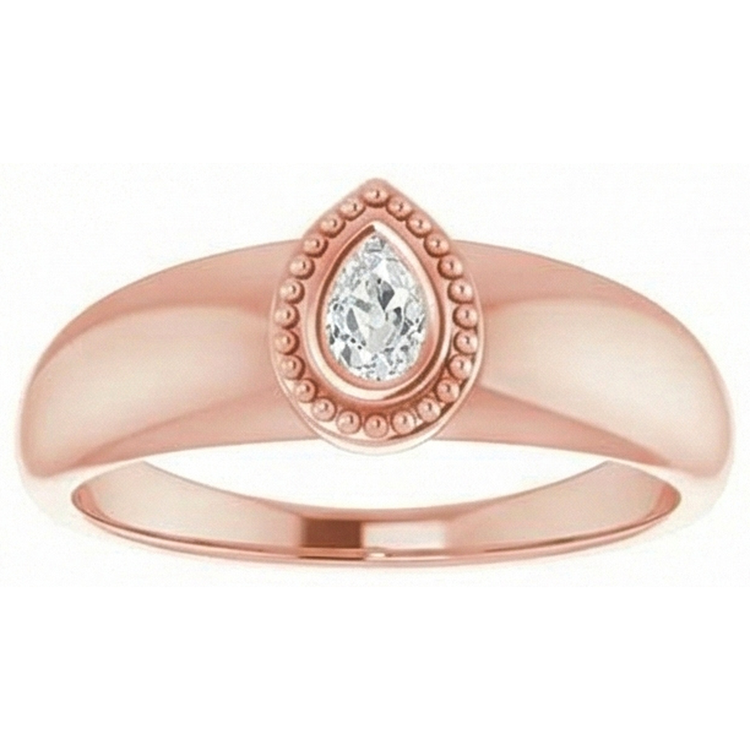 naturel pear diamant 1carats bague détail rapproché