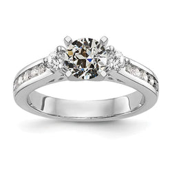 Bague De Mariage Réel Diamant Vieux Mineur Avec Accents Serti De Canaux 2.75 Carats