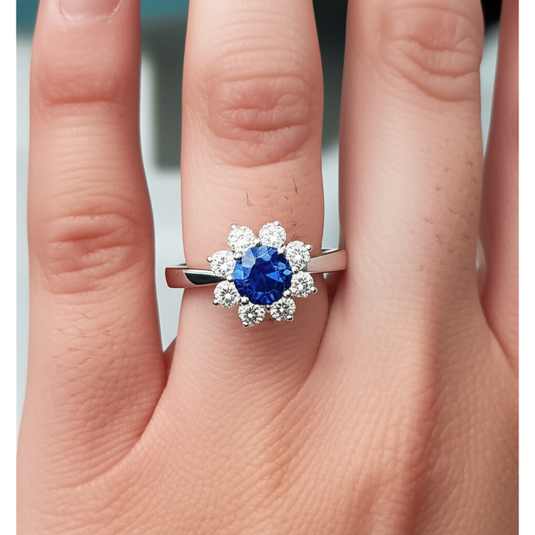 naturel round diamant 2.45carats bague sur blanc