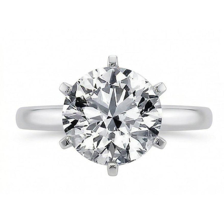 Bague De Mariage Solitaire Avec Naturel Diamant Rond De 1.40 Ct En Or Blanc 14K