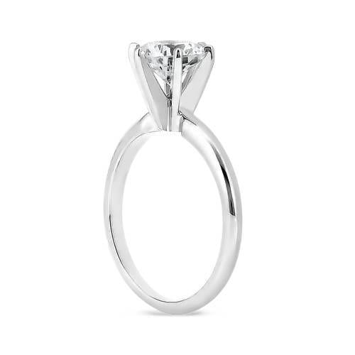 Bague De Mariage Solitaire Avec Naturel Diamant Rond De 1.40 Ct En Or Blanc 14K